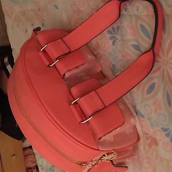 Juicy Couture Sparkly Pink Bowler Bag Pockets Viral Tik Tok - Picture 4 of 6